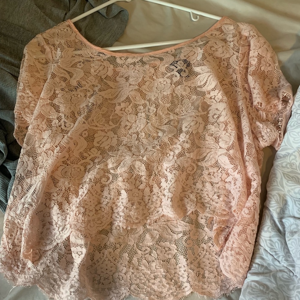 Peach lace crop top from Torrid size 0x